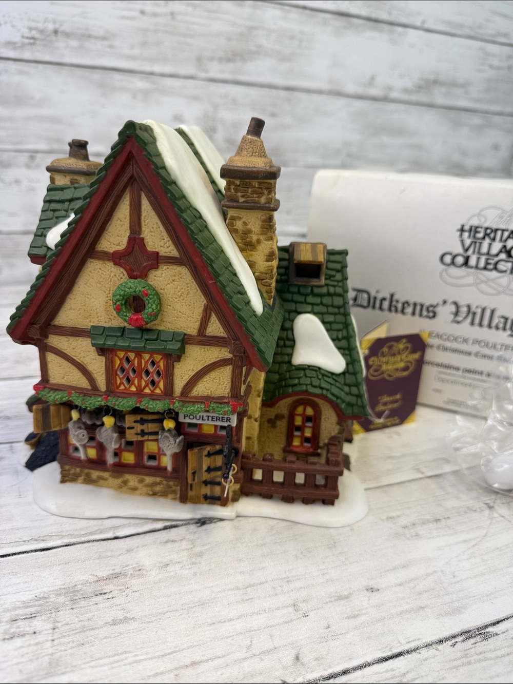 Dept 56 Leacock Poulterer a Christmas Carol revisited 1997 with box and light
